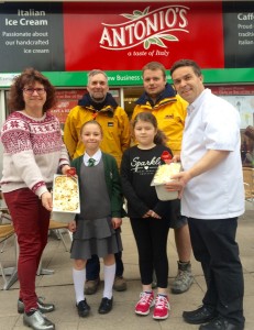 The 2 competition winners with their winning ice cream creation