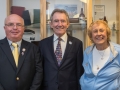 Gold badge awardees Mike Baldwin (left) and Jean Carpenter (right) with Charles Hunter-Pease