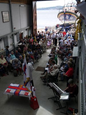 Exmouth RNLI host Sea Sunday service after busy morning