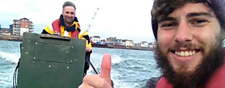 Alex reaches Exmouth RNLI on his ‘long walk round’ Great Britain