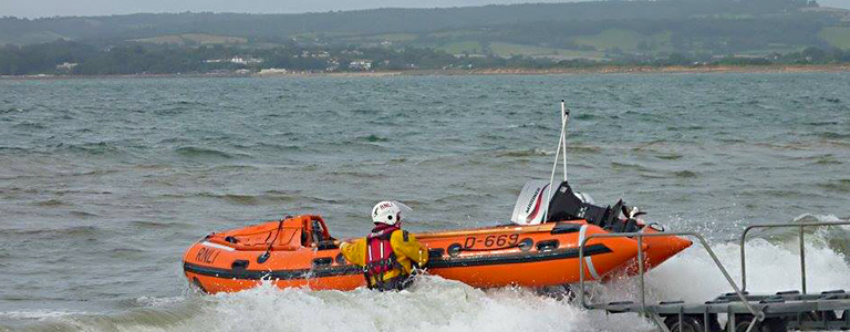 Exmouth RNLI rescue man who’d fallen from yacht tender
