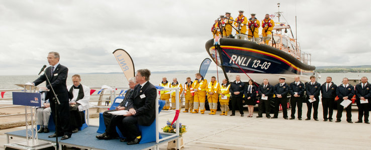 Hundreds celebrate the naming of Exmouth RNLI’s Shannon class lifeboat