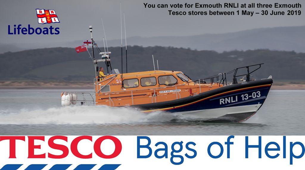 Exmouth RNLI / Tesco’s ‘Bags of Help’ Fundraiser : Vote while you shop !