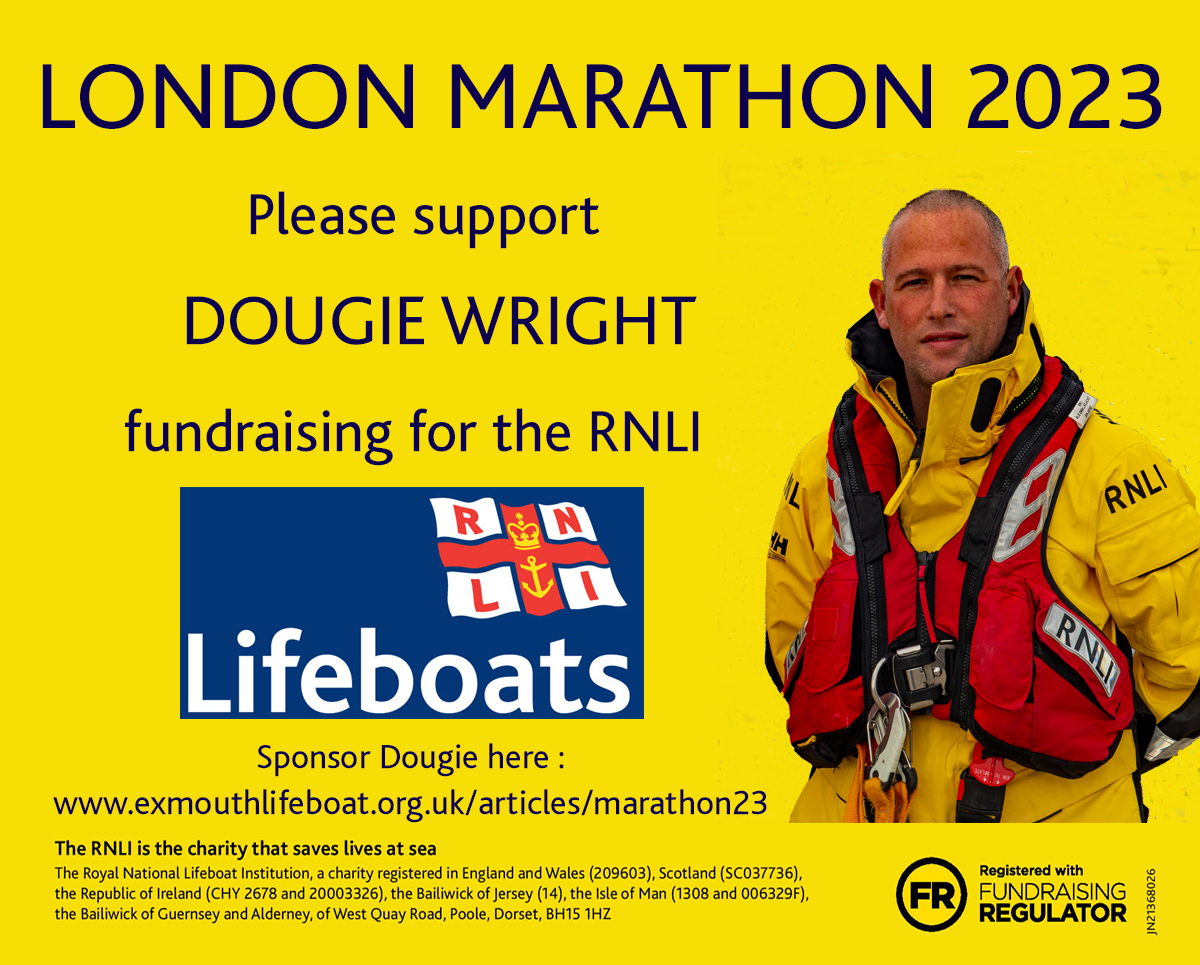 Exmouth RNLI’s Dougie is running the London Marathon